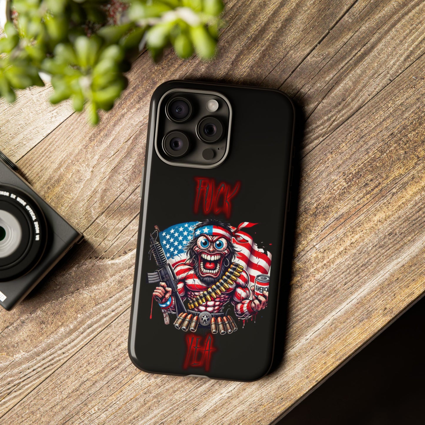 Phone Case — American Flag Skull Soldier Design (Tough Cases)