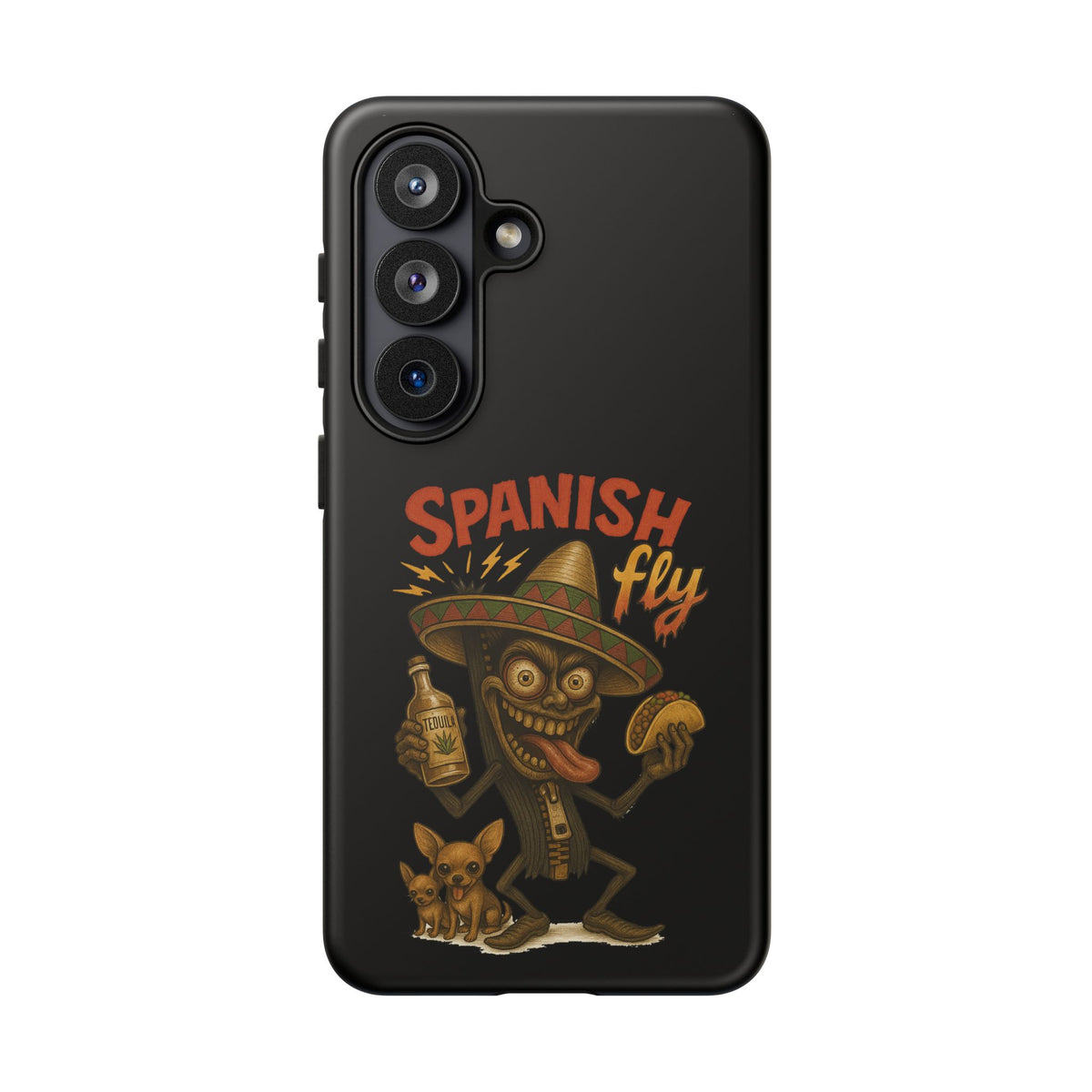 Spanish Fly Tough Phone Case — Retro Skull Sombrero Design