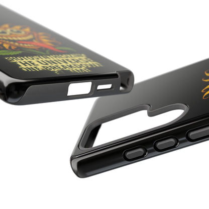 Phone Case - Smiling Sunflower Design with "Photosynthesizing the Universe One Breakdown at a Time"