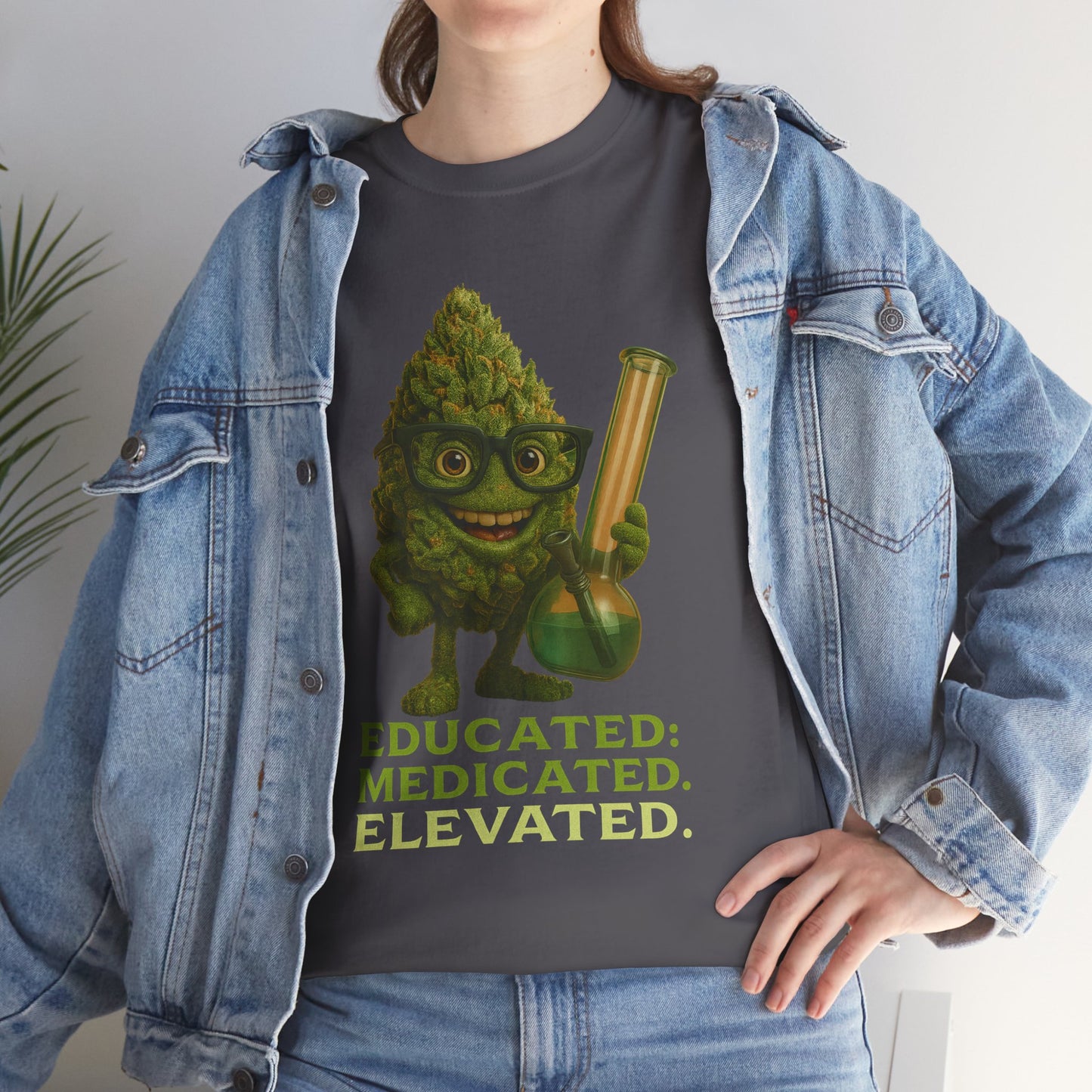 Educated. Medicated. Elevated. – Nerd Nug with Bong Tee