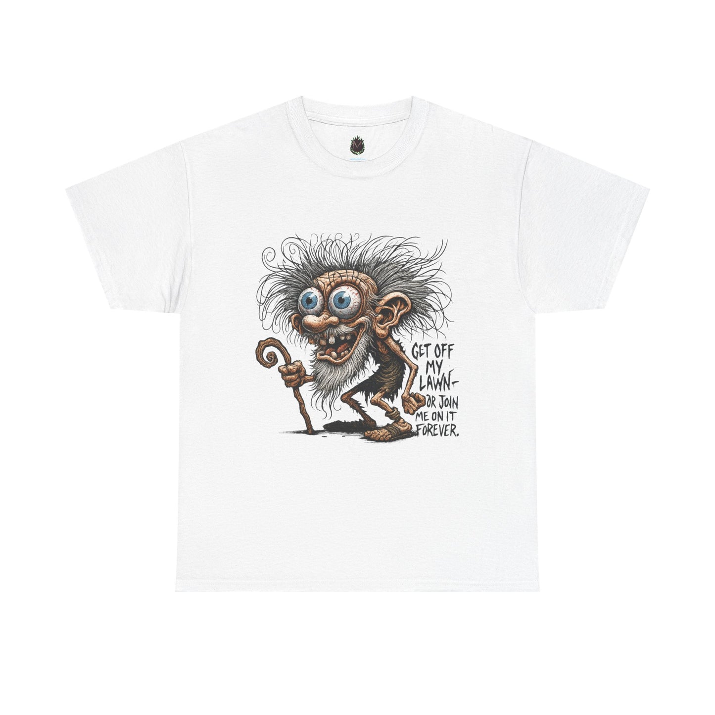 Get Off My Lawn – Creepy Old Man Threat Tee