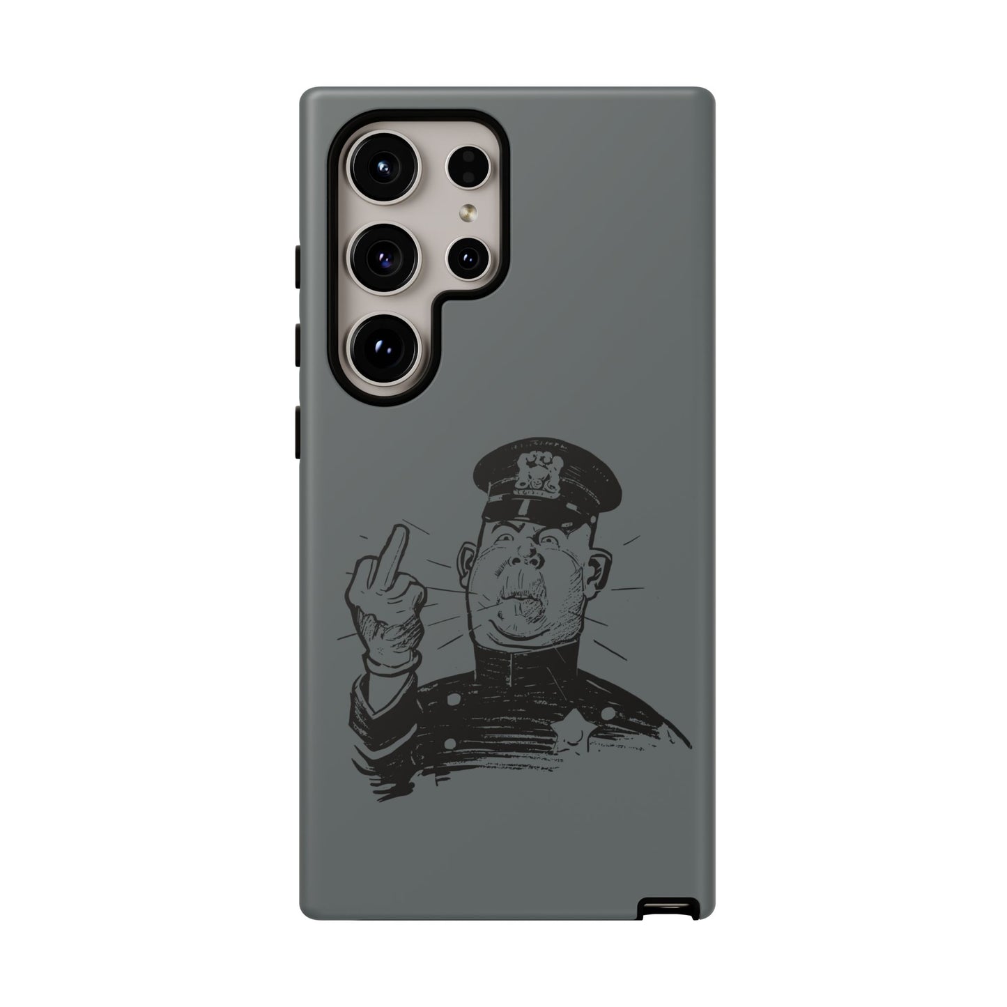 Vintage Cop Middle Finger Phone Case — Edgy Retro iPhone Protective Cover
