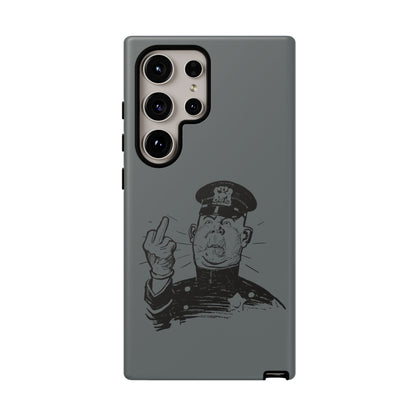 Vintage Cop Middle Finger Phone Case — Edgy Retro iPhone Protective Cover