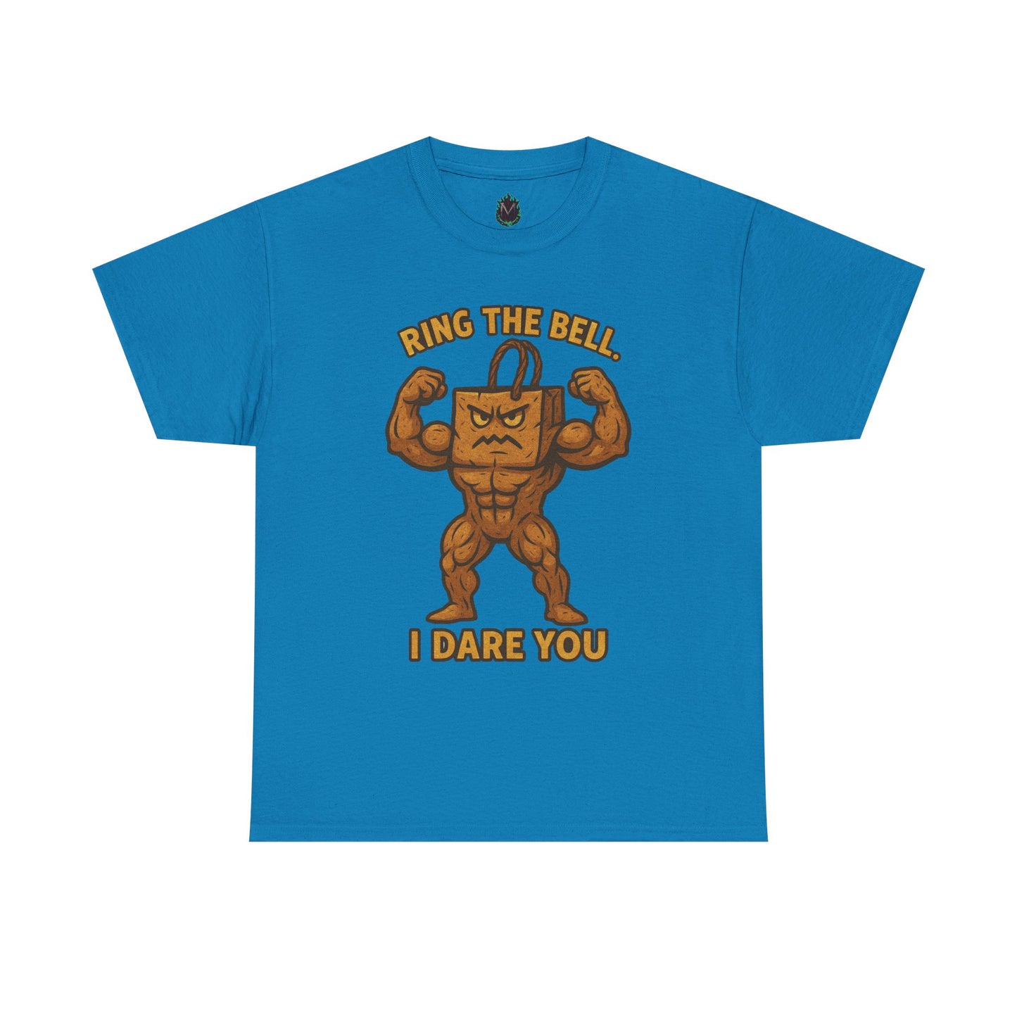 Kettlebell Mascot Tee — "Ring the Bell, I Dare You" Gym T-Shirt
