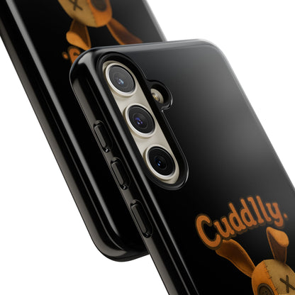 Phone Case — "Cuddly. Cracked. Kinda Dangerous." Cute Creepy Bunny Protective Case