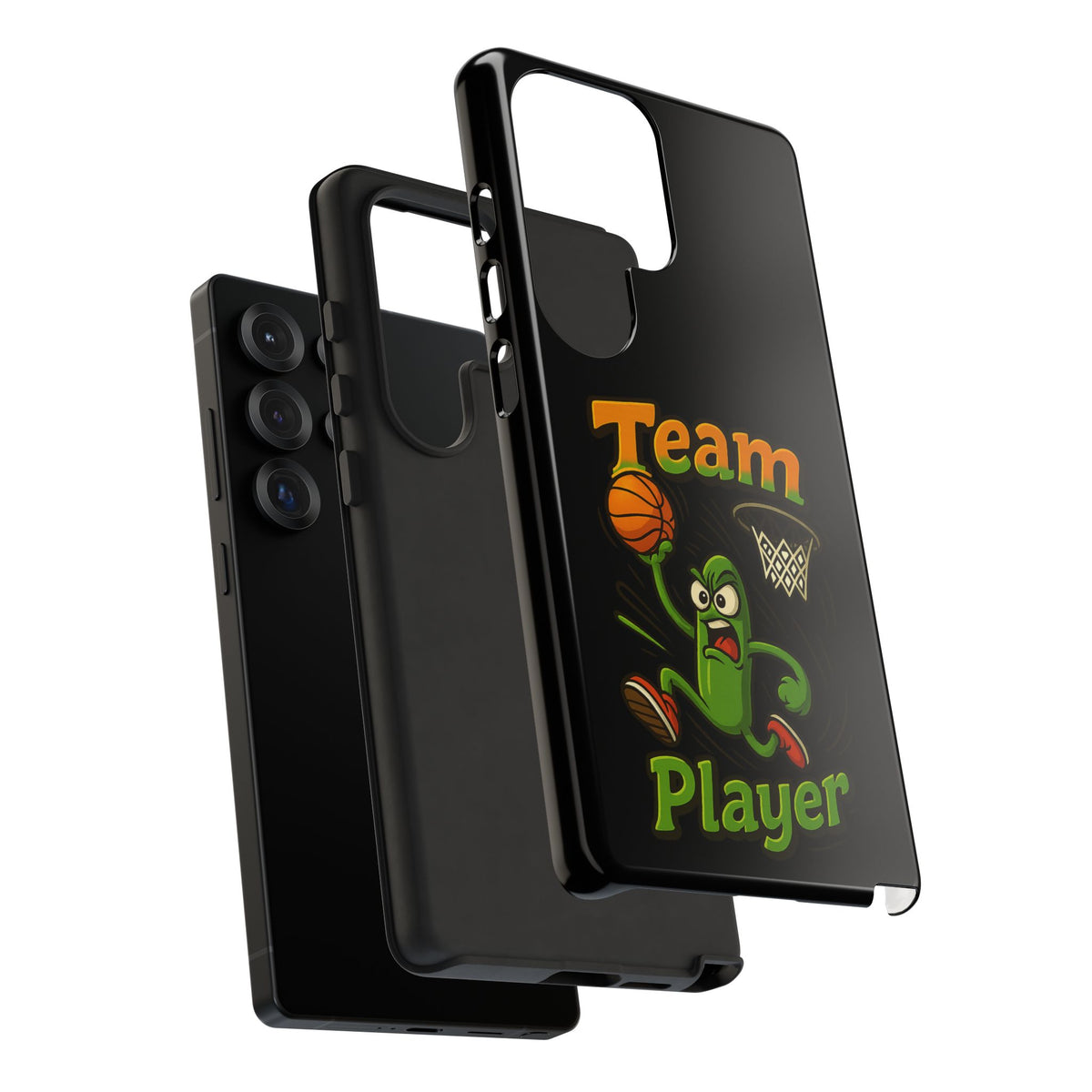 Team Player Basketball Phone Case — Cute Cartoon Pickle Dunk Phone Cover