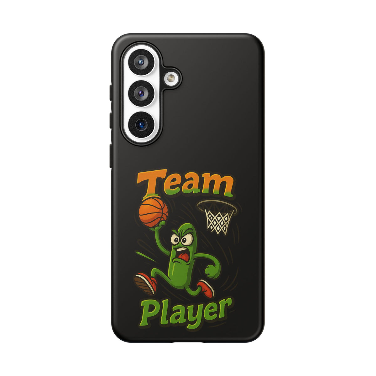 Team Player Basketball Phone Case — Cute Cartoon Pickle Dunk Phone Cover