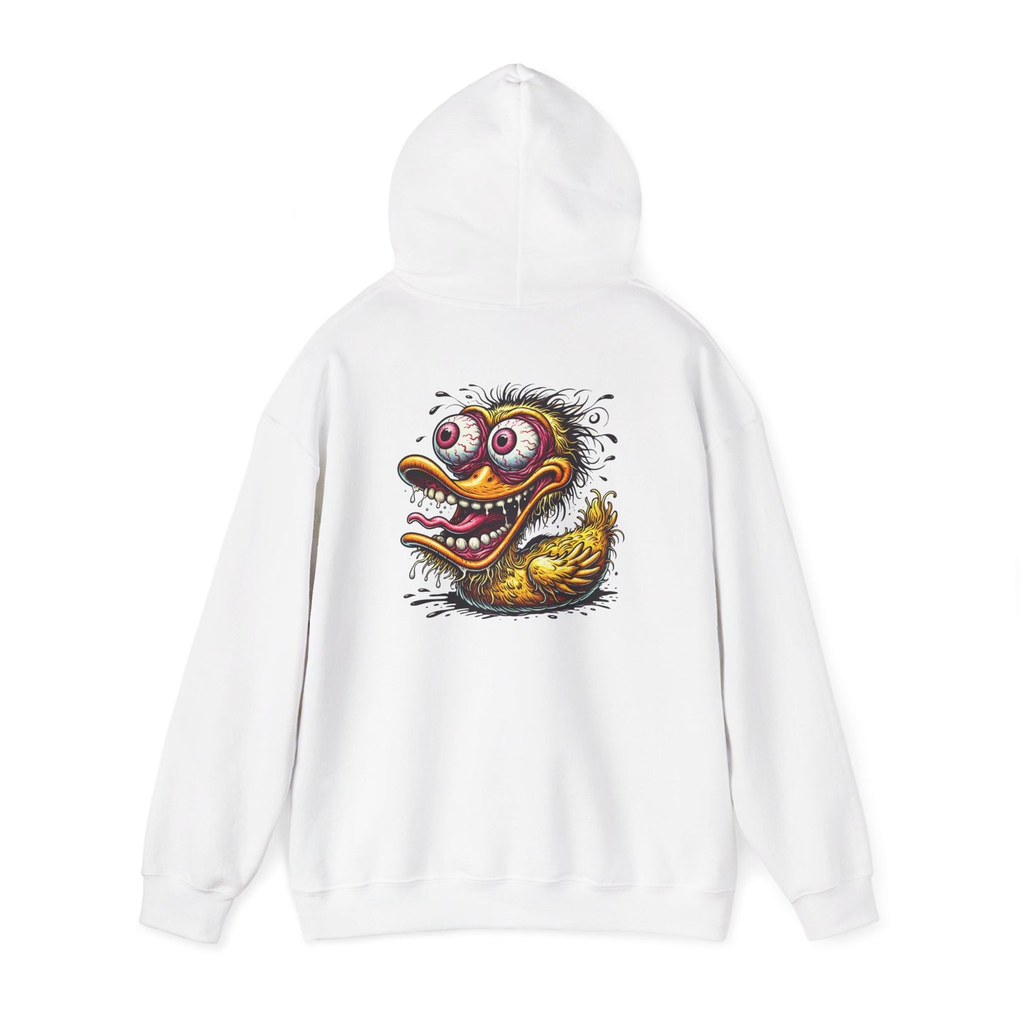 Duck Monster Hoodie — Retro Creepy Cartoon Graphic Pullover