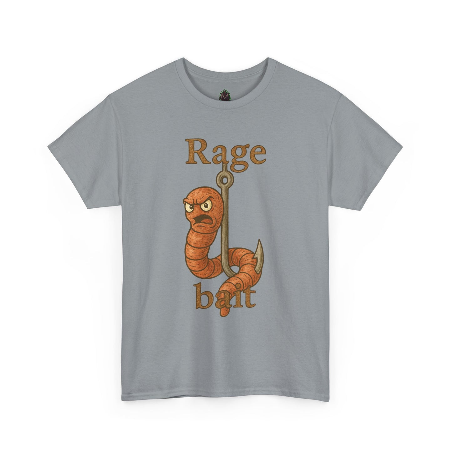 Rage Bait Worm T-Shirt | Angry Worm Fishing Hook Design
