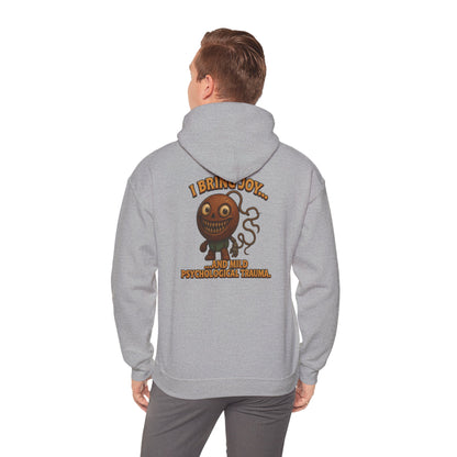 Hoodie — "I Bring Joy" Creepy Candy Character Graphic Pullover