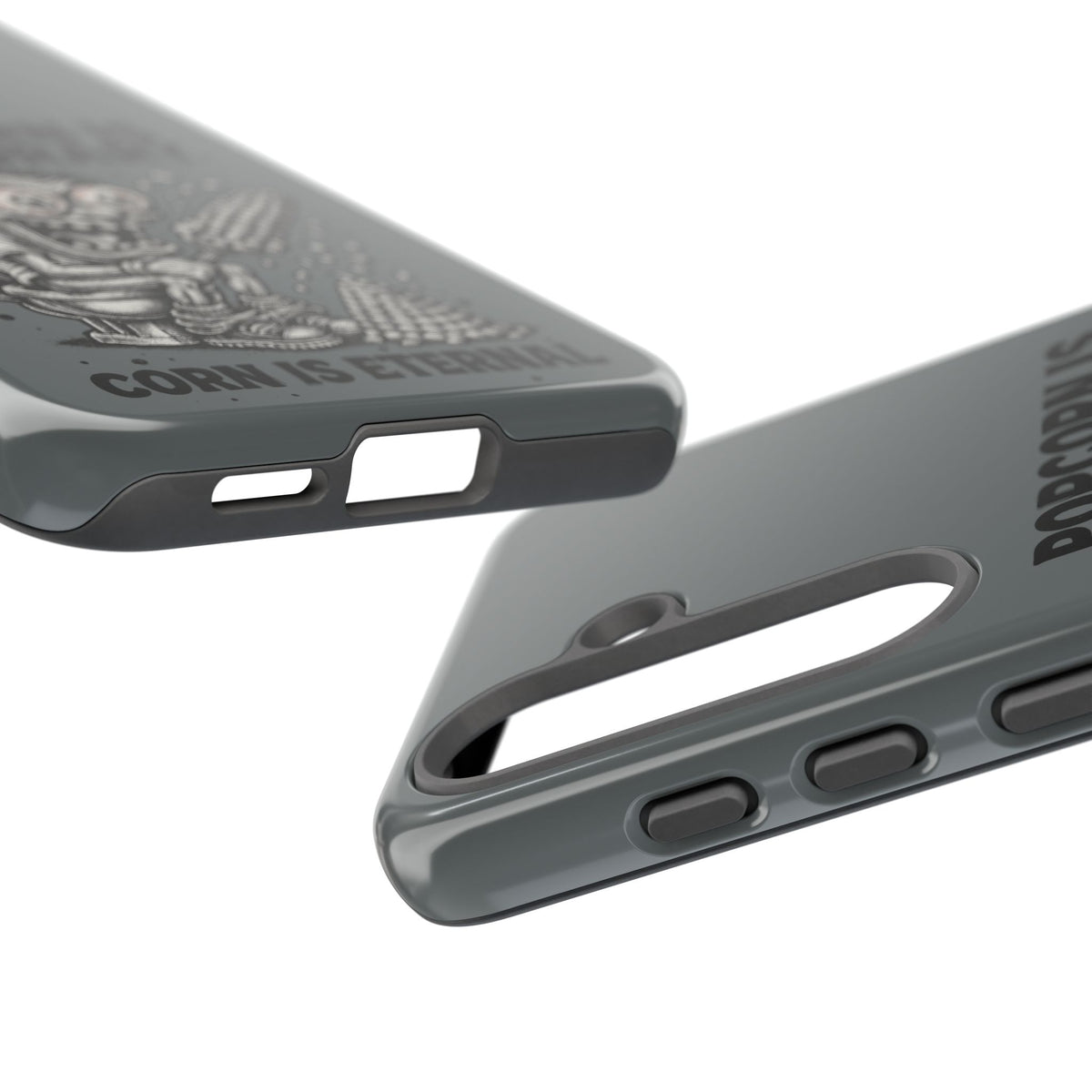 Phone Case — "Popcorn Is Temporary, Corn Is Eternal" Retro Zombie Corn Design