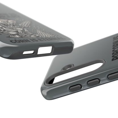 Phone Case — "Popcorn Is Temporary, Corn Is Eternal" Retro Zombie Corn Design