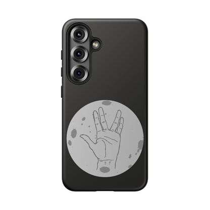 Spock Live Long Phone Case — Vulcan Salute Moon Graphic