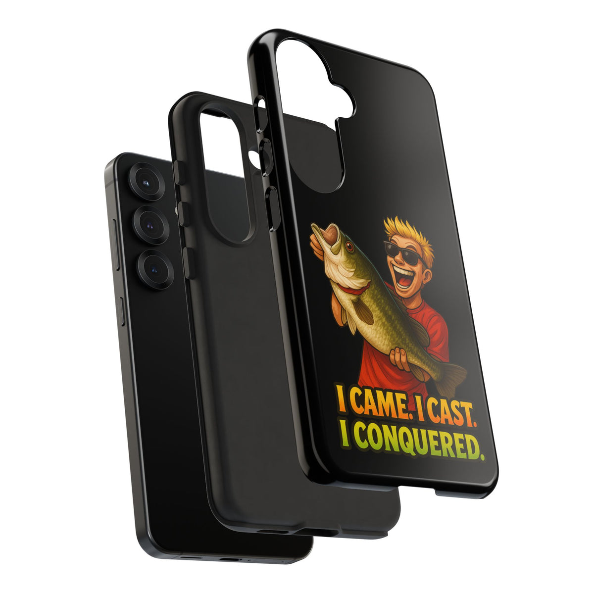 Fishing Phone Case — "I Came. I Cast. I Conquered." Graphic Bass Design