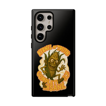 Corny Horror Phone Case - “Kernel of Truth, Completely Insane” Retro Corn Monster