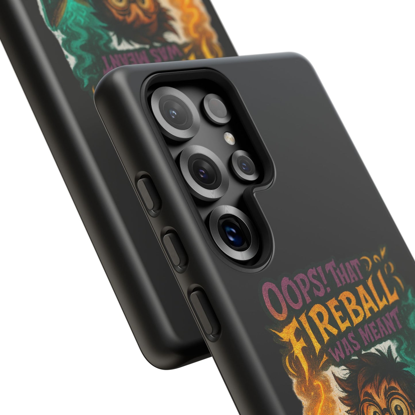 Phone Case — "Oops! That Fireball Was Meant to Be a Friendship Spell" Cute Fantasy Wizard Design