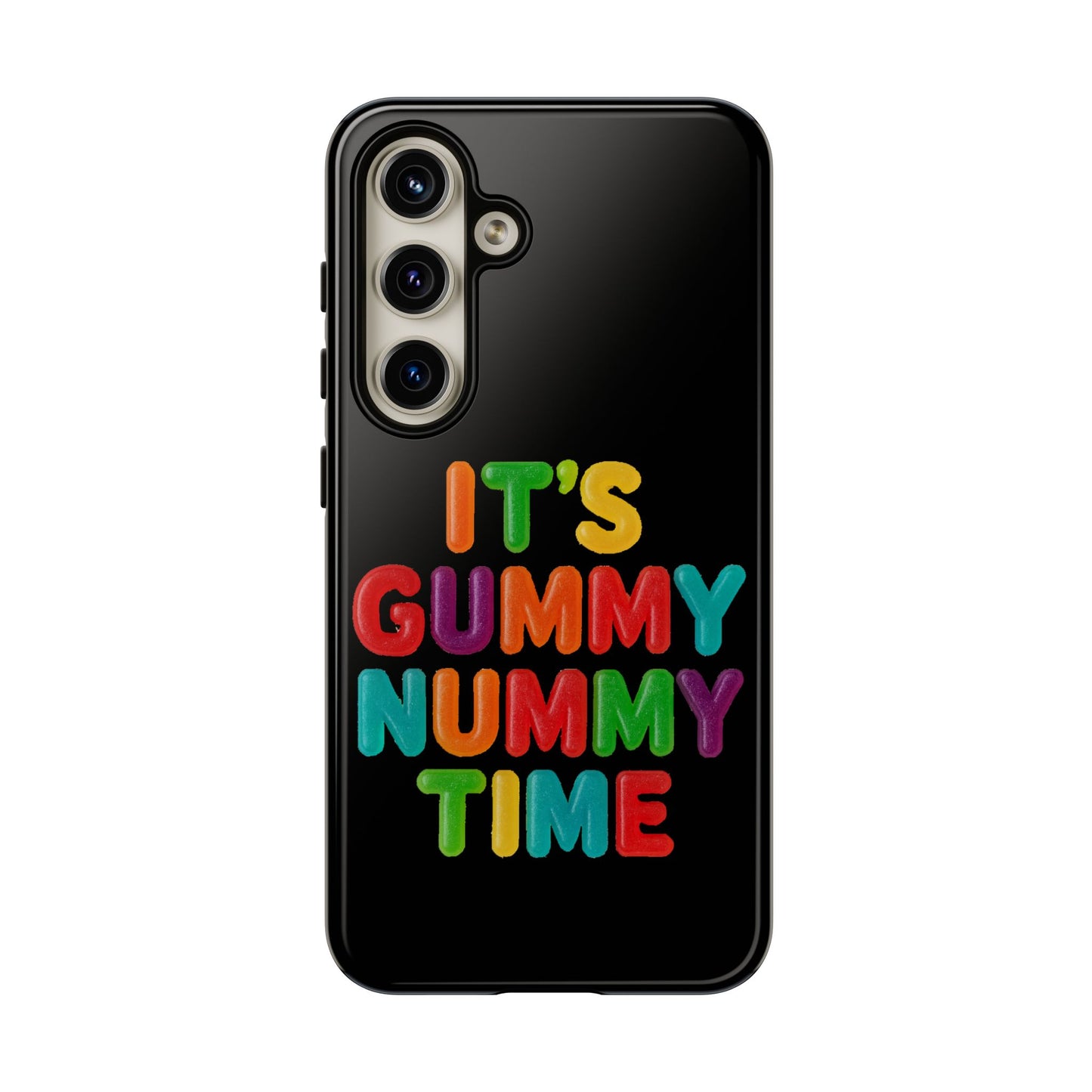 Phone Case — "It's Gummy Nummy Time" Colorful Candy Lettering Protective Case