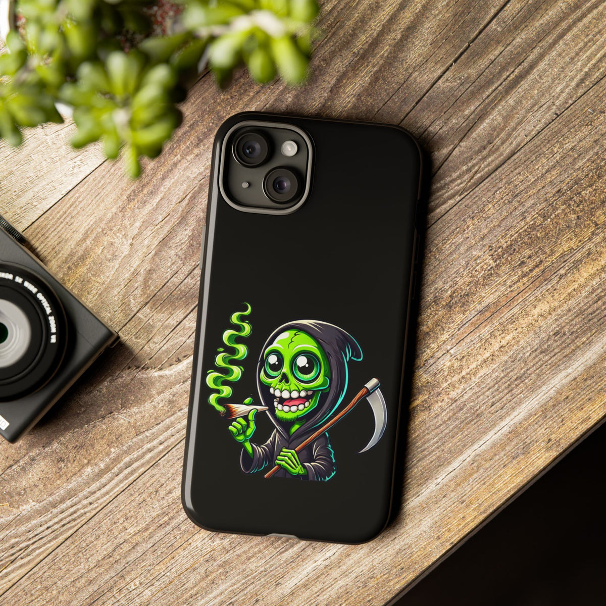 Grinning Green Reaper Phone Case
