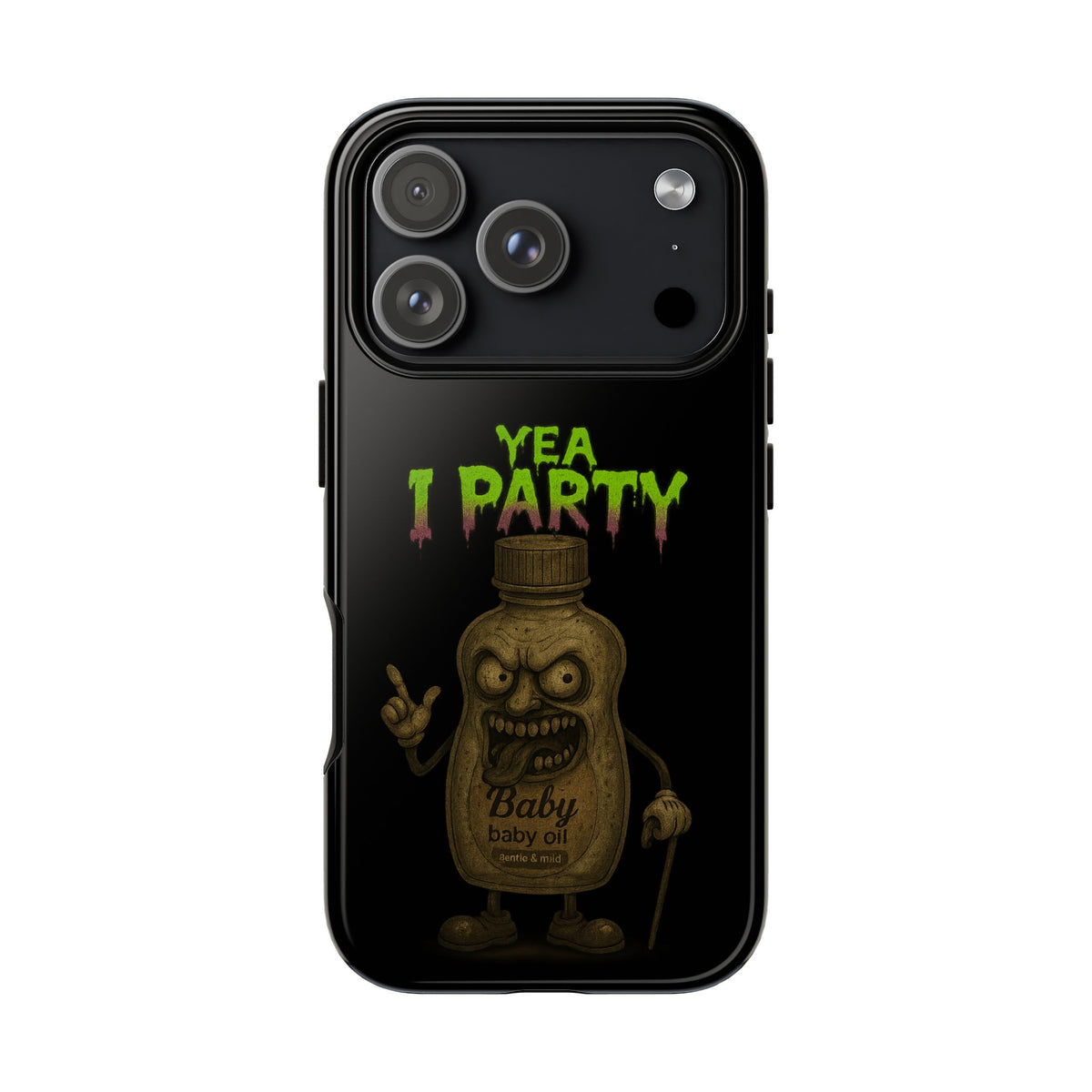 Phone Case — 'Yea I Party' Creepy Baby Bottle Graphic