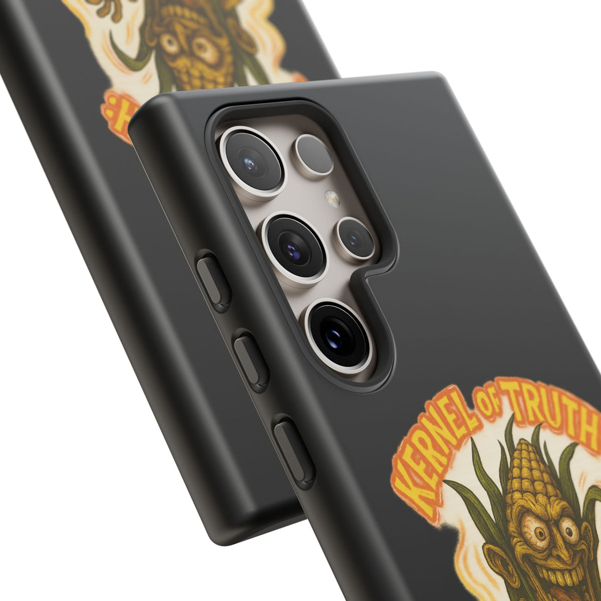 Corny Horror Phone Case - “Kernel of Truth, Completely Insane” Retro Corn Monster
