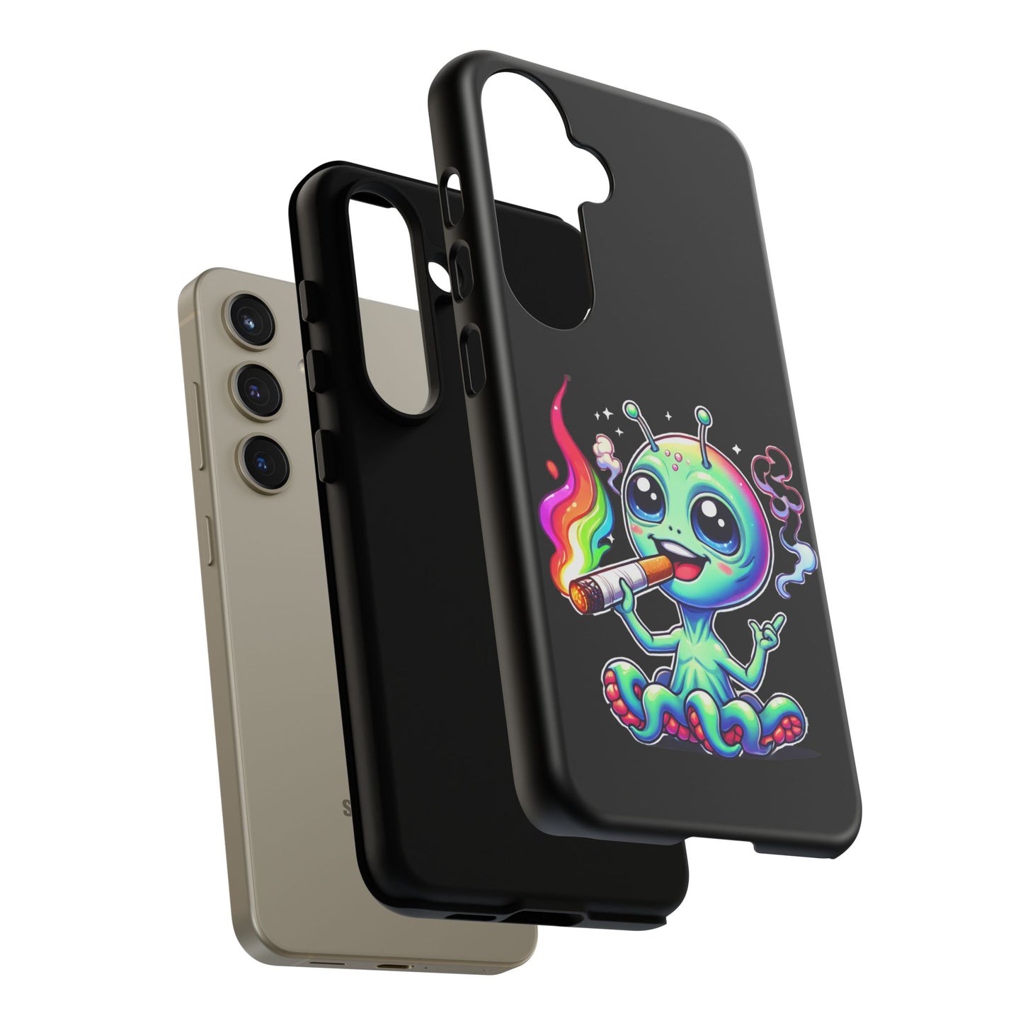 Alien Smoking Rainbow Joint Phone Case — Cute Psychedelic Cannabis iPhone Cover
