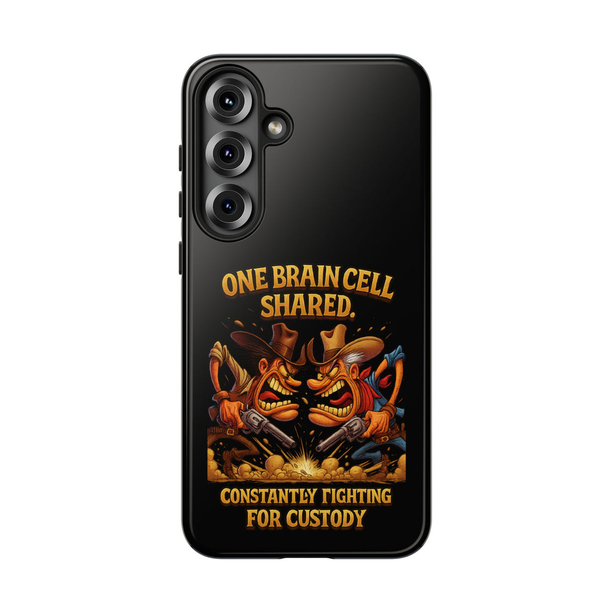Phone Case — 'One Braincell Shared, Constantly Fighting for Custody' Funny Rivalry Cartoon