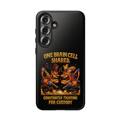 Phone Case — 'One Braincell Shared, Constantly Fighting for Custody' Funny Rivalry Cartoon