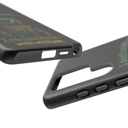 Phone Case — "I Don't Crash... I Recalibrate" Retro Robot Protective Cover