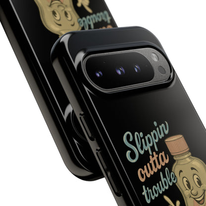 Phone Case — 'Slippin Outta Trouble' Retro Baby Oil Mascot