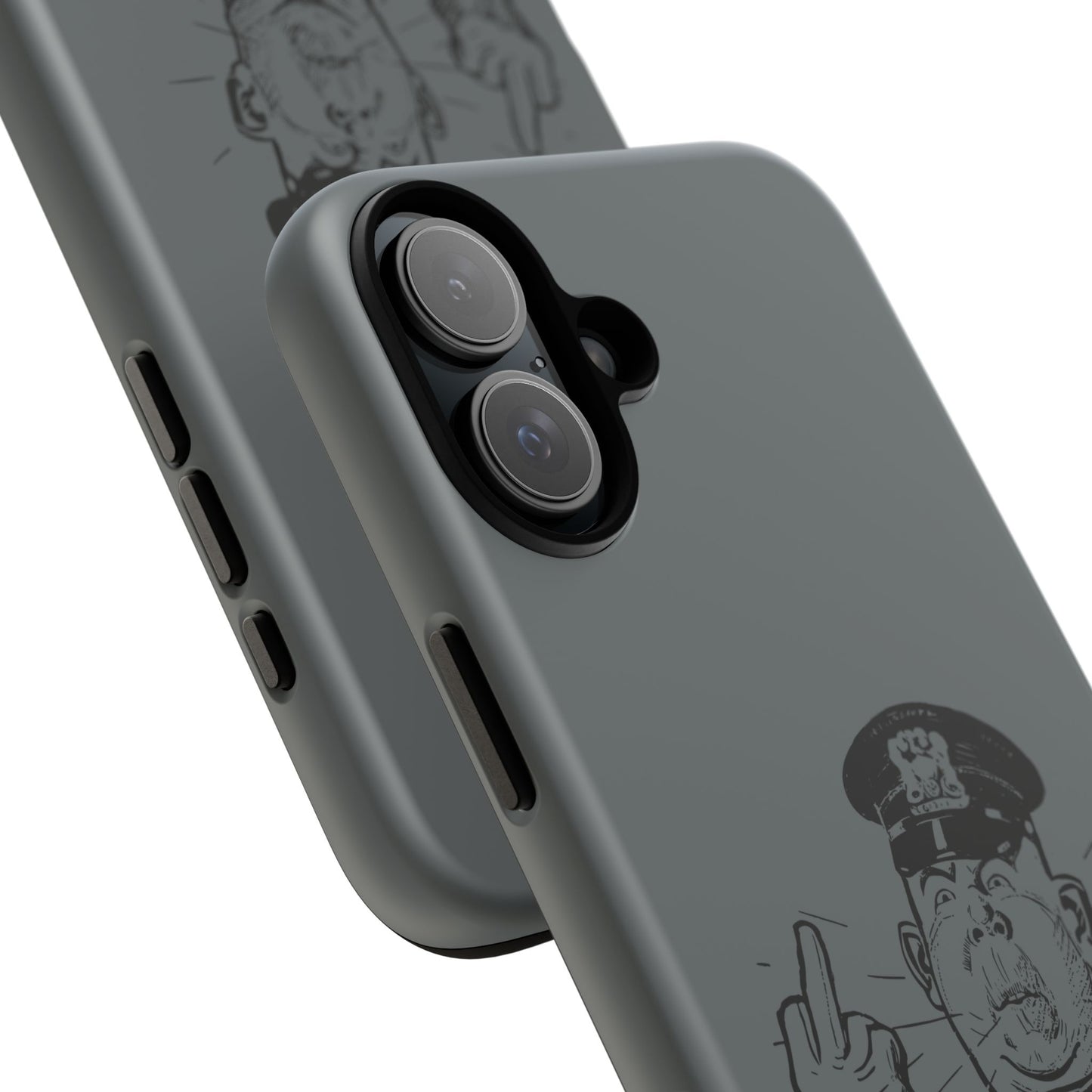 Vintage Cop Middle Finger Phone Case — Edgy Retro iPhone Protective Cover