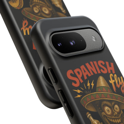 Spanish Fly Tough Phone Case — Retro Skull Sombrero Design