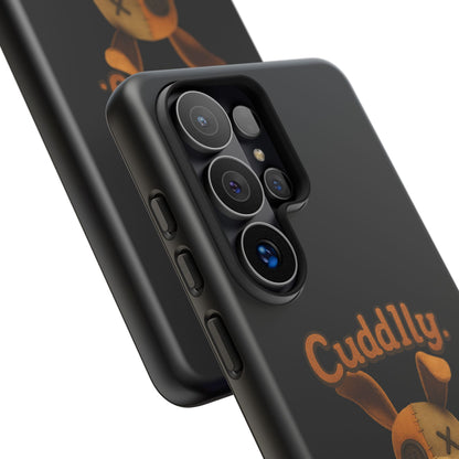 Phone Case — "Cuddly. Cracked. Kinda Dangerous." Cute Creepy Bunny Protective Case