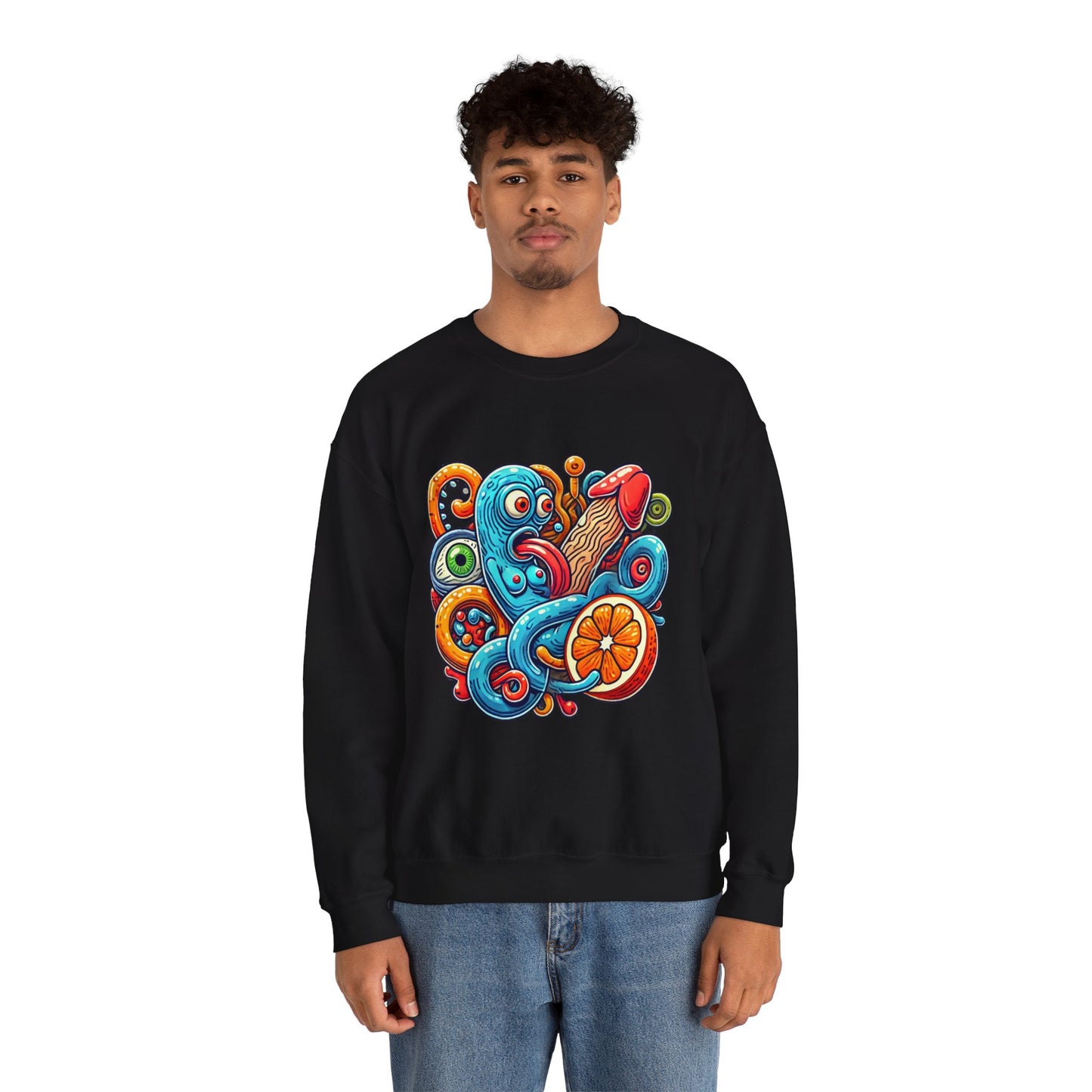 Psychedelic Tentacle Citrus Crewneck Sweatshirt