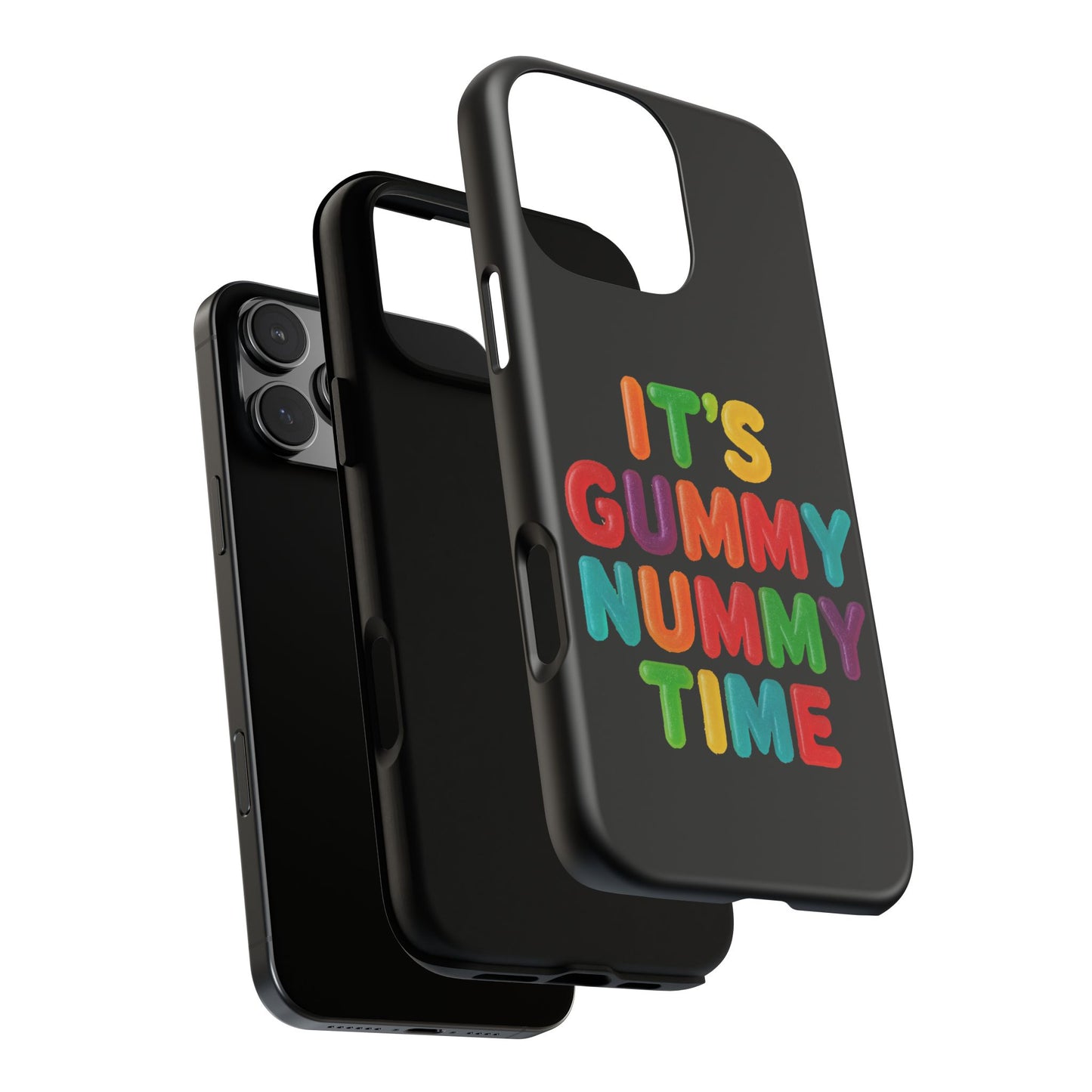 Phone Case — "It's Gummy Nummy Time" Colorful Candy Lettering Protective Case