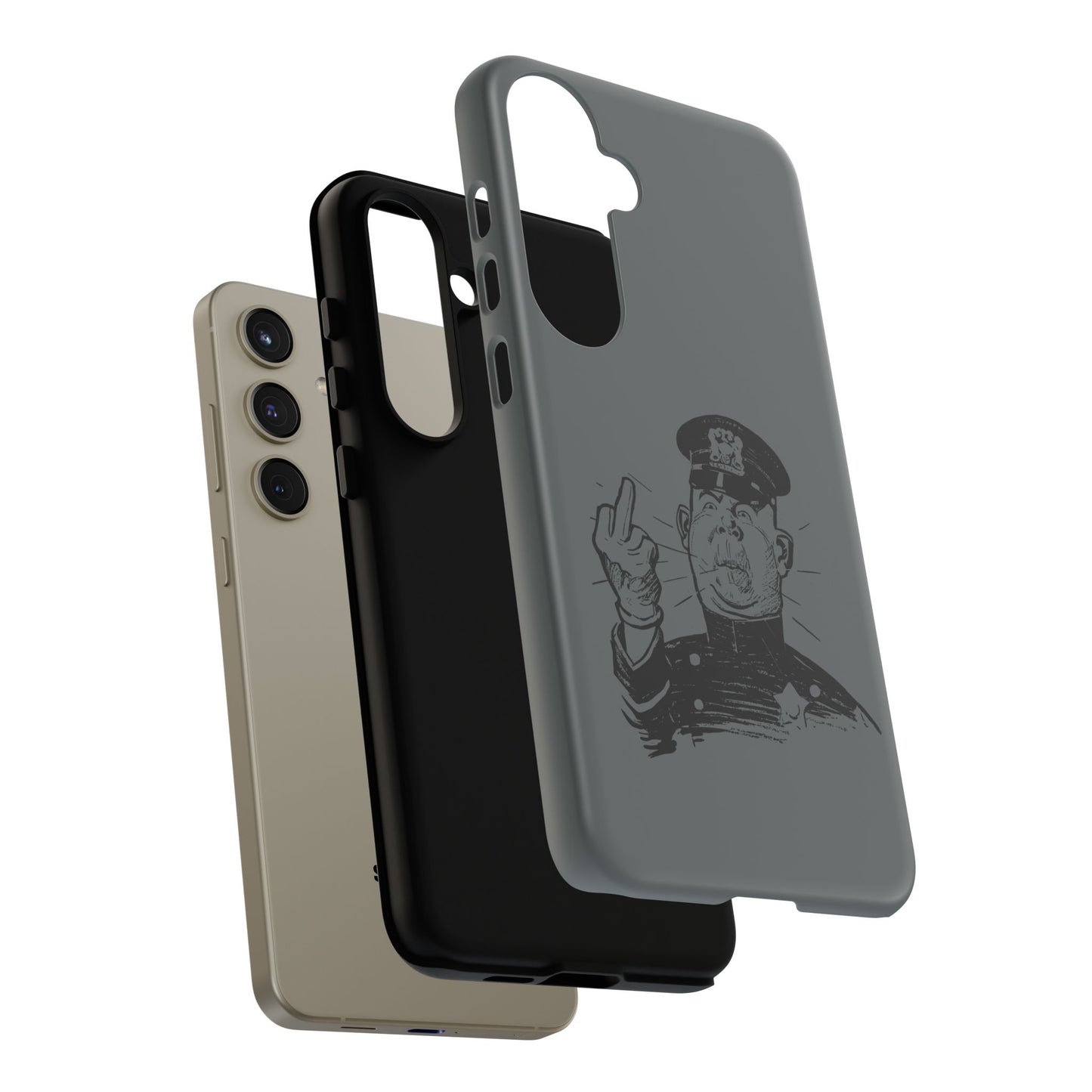 Vintage Cop Middle Finger Phone Case — Edgy Retro iPhone Protective Cover
