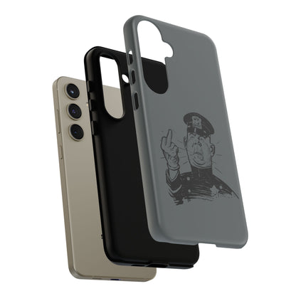 Vintage Cop Middle Finger Phone Case — Edgy Retro iPhone Protective Cover