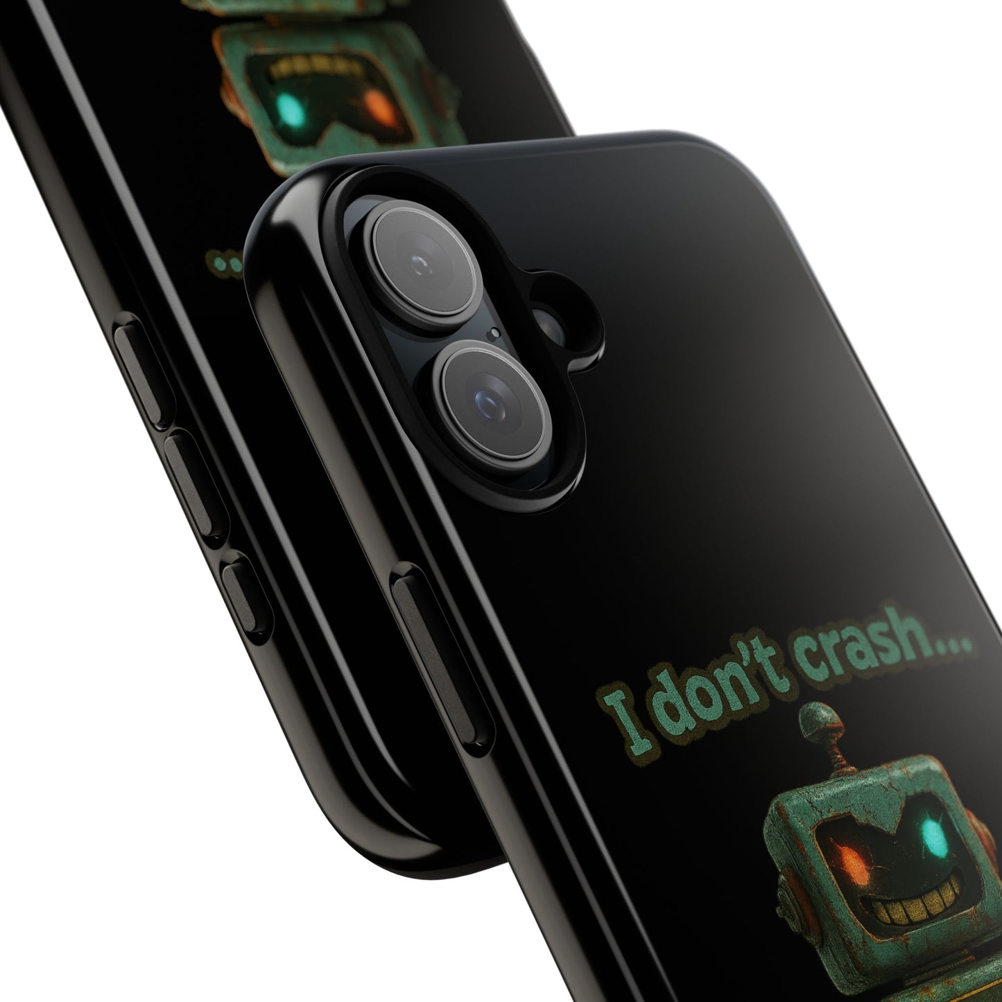 Phone Case — "I Don't Crash... I Recalibrate" Retro Robot Protective Cover