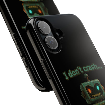 Phone Case — "I Don't Crash... I Recalibrate" Retro Robot Protective Cover