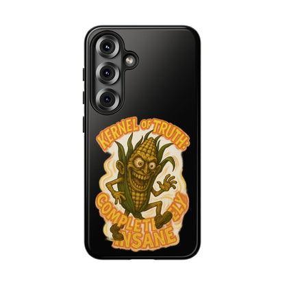Corny Horror Phone Case - “Kernel of Truth, Completely Insane” Retro Corn Monster
