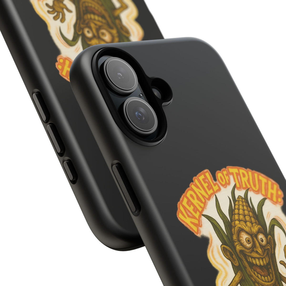 Corny Horror Phone Case - “Kernel of Truth, Completely Insane” Retro Corn Monster