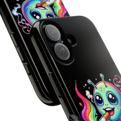 Alien Smoking Rainbow Joint Phone Case — Cute Psychedelic Cannabis iPhone Cover