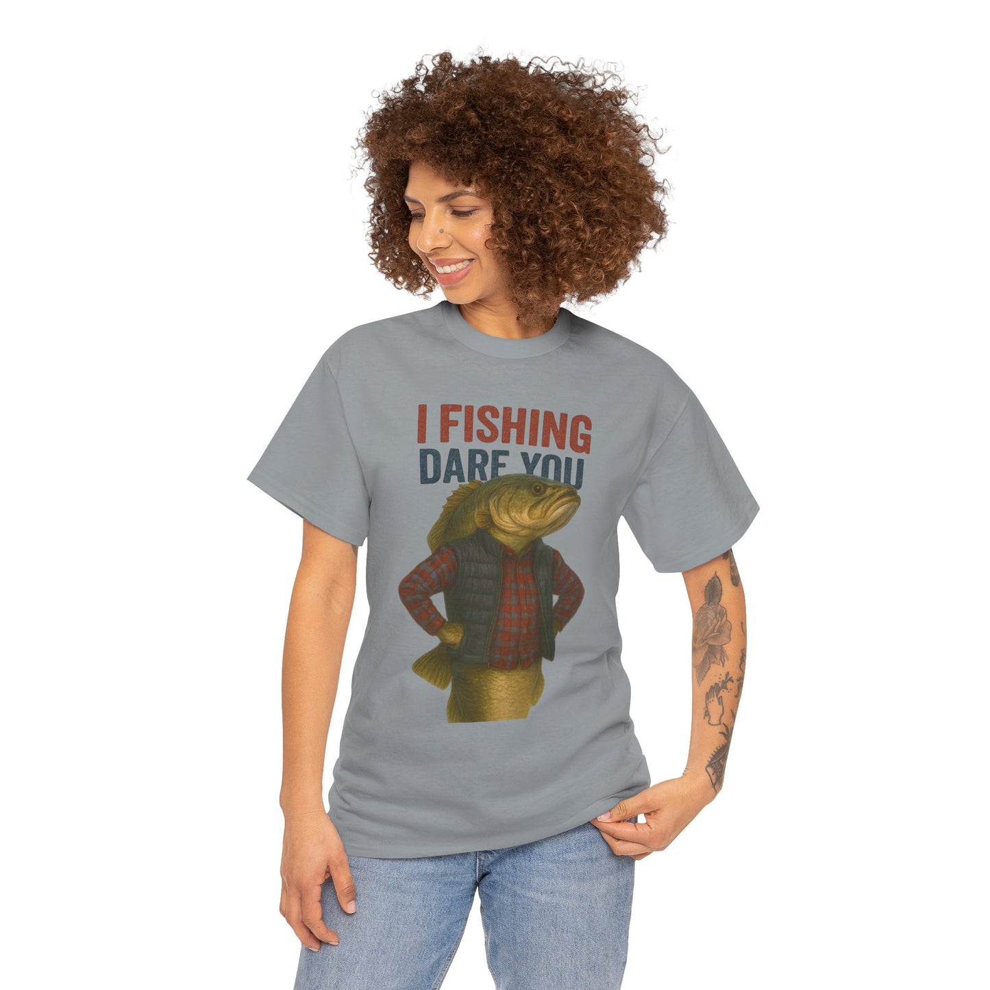 I Fishing Dare You – Funny Fish Tough Guy T-Shirt 2