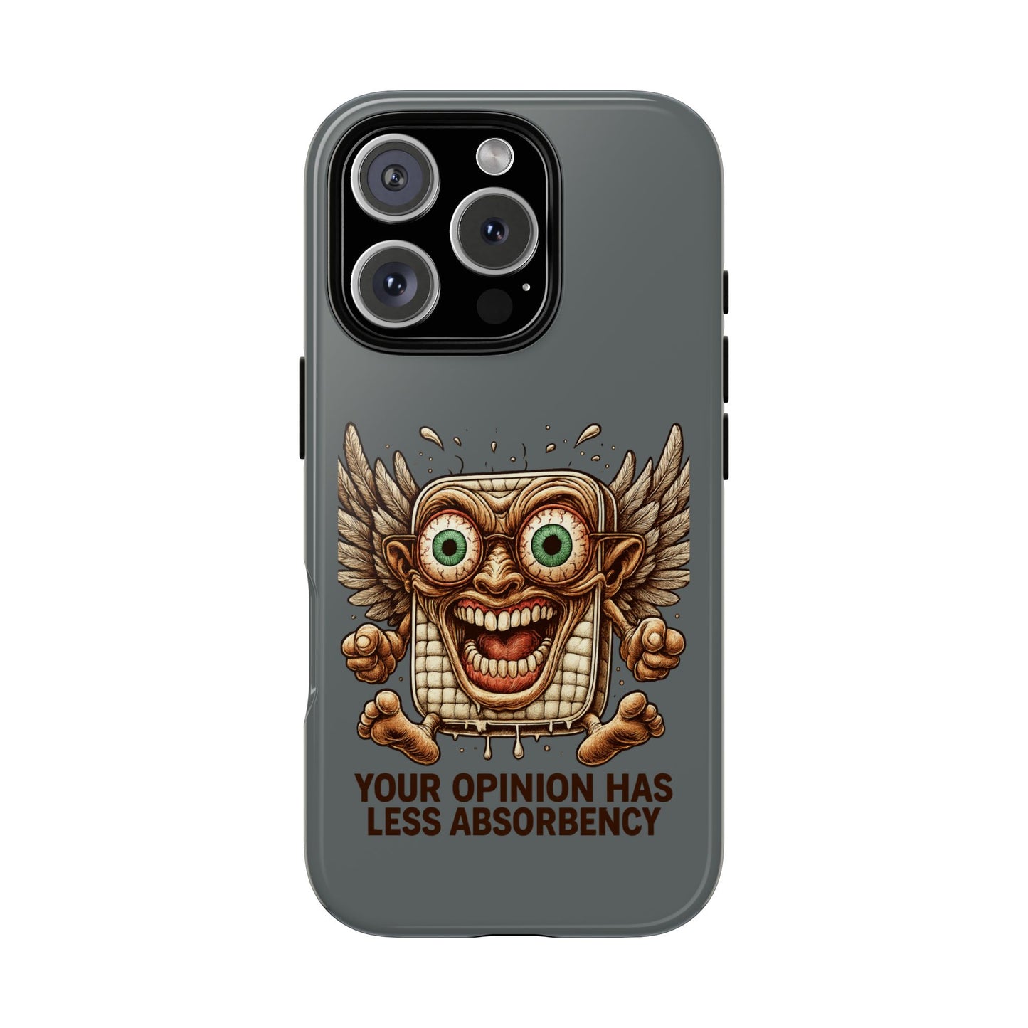 Phone Case — Funny Vintage Winged Toaster Design (“Your Opinion Has Less Absorbency”)