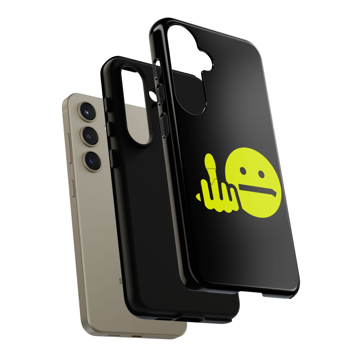 Phone Case — Neon Middle Finger Emoji Graphic