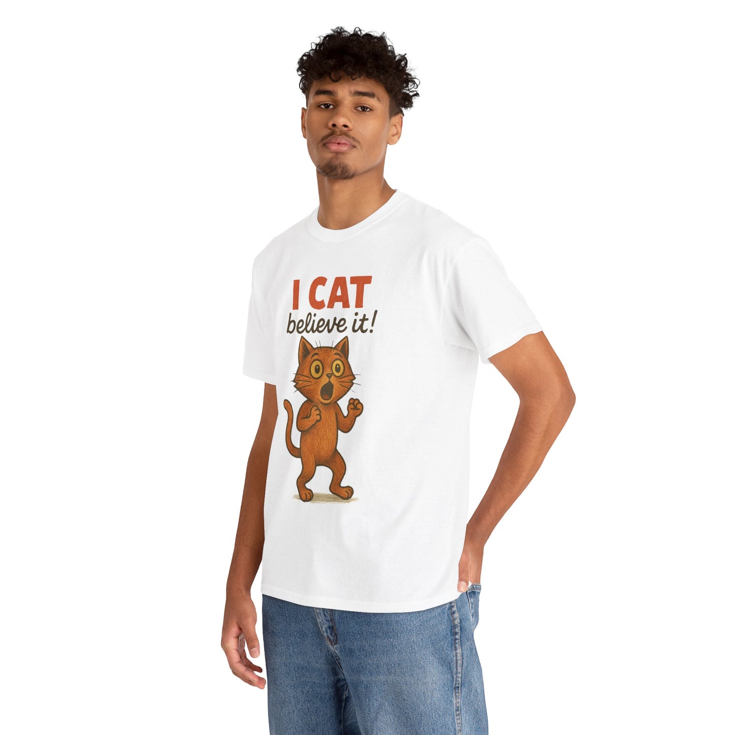 I CAT Believe It! – Funny Cartoon Cat Pun T-Shirt