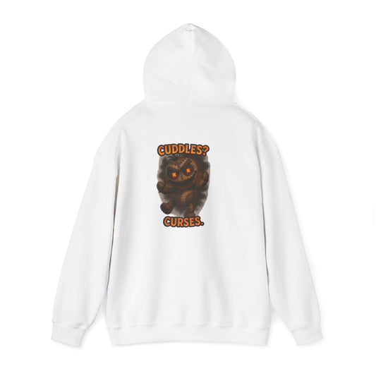 Black Smoke 'Curses' Graphic Hoodie — Cute Spooky Cat Pullover