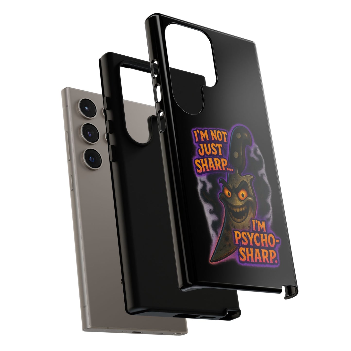 Knife Graphic Phone Case — "I'm Not Just Sharp... I'm Psycho-Sharp" Horror Phone Cover
