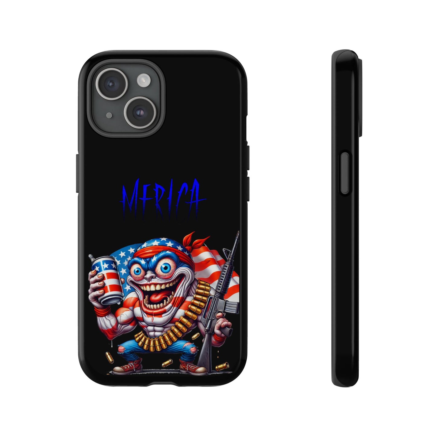 Phone Case — Patriotic 'Merica Clown with Flag, Beer & Rifle