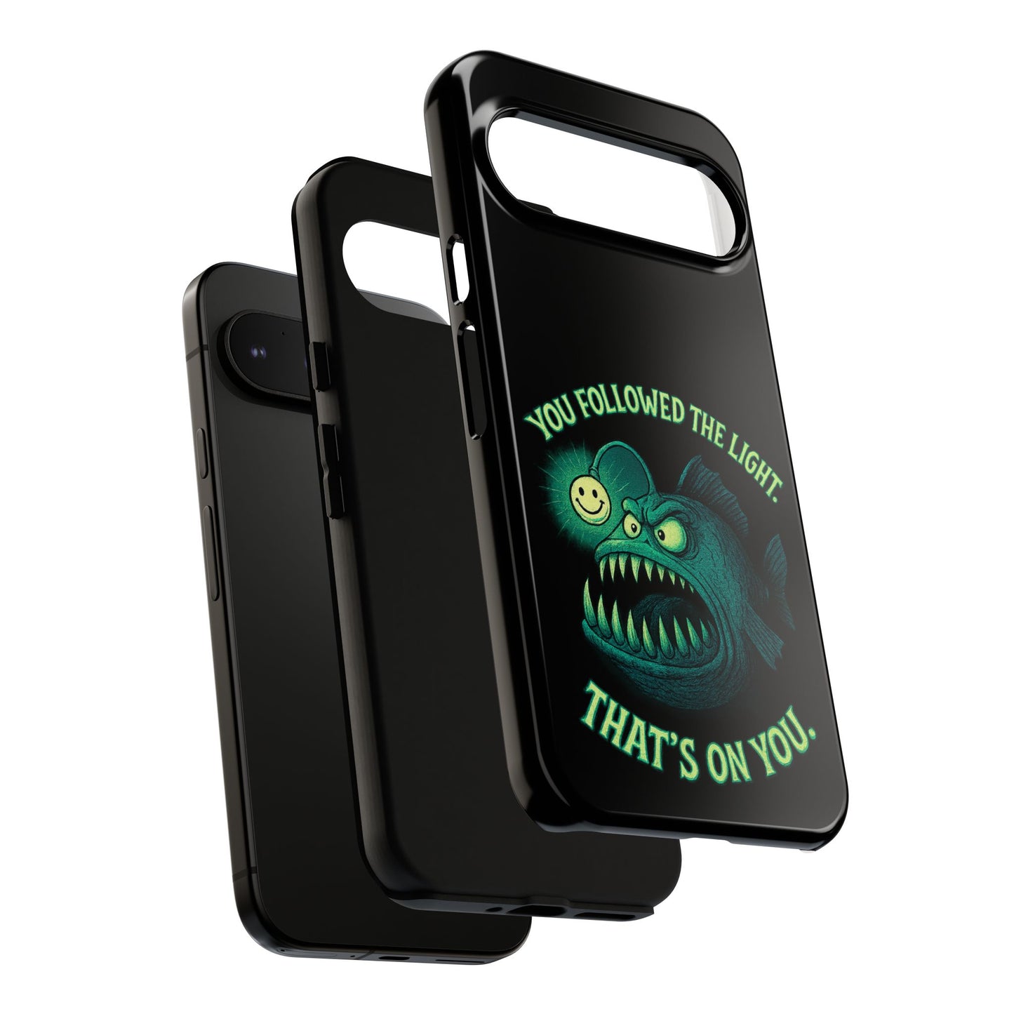 Anglerfish Phone Case – “You Followed The Light, That’s On You” Glow Horror Protective Case