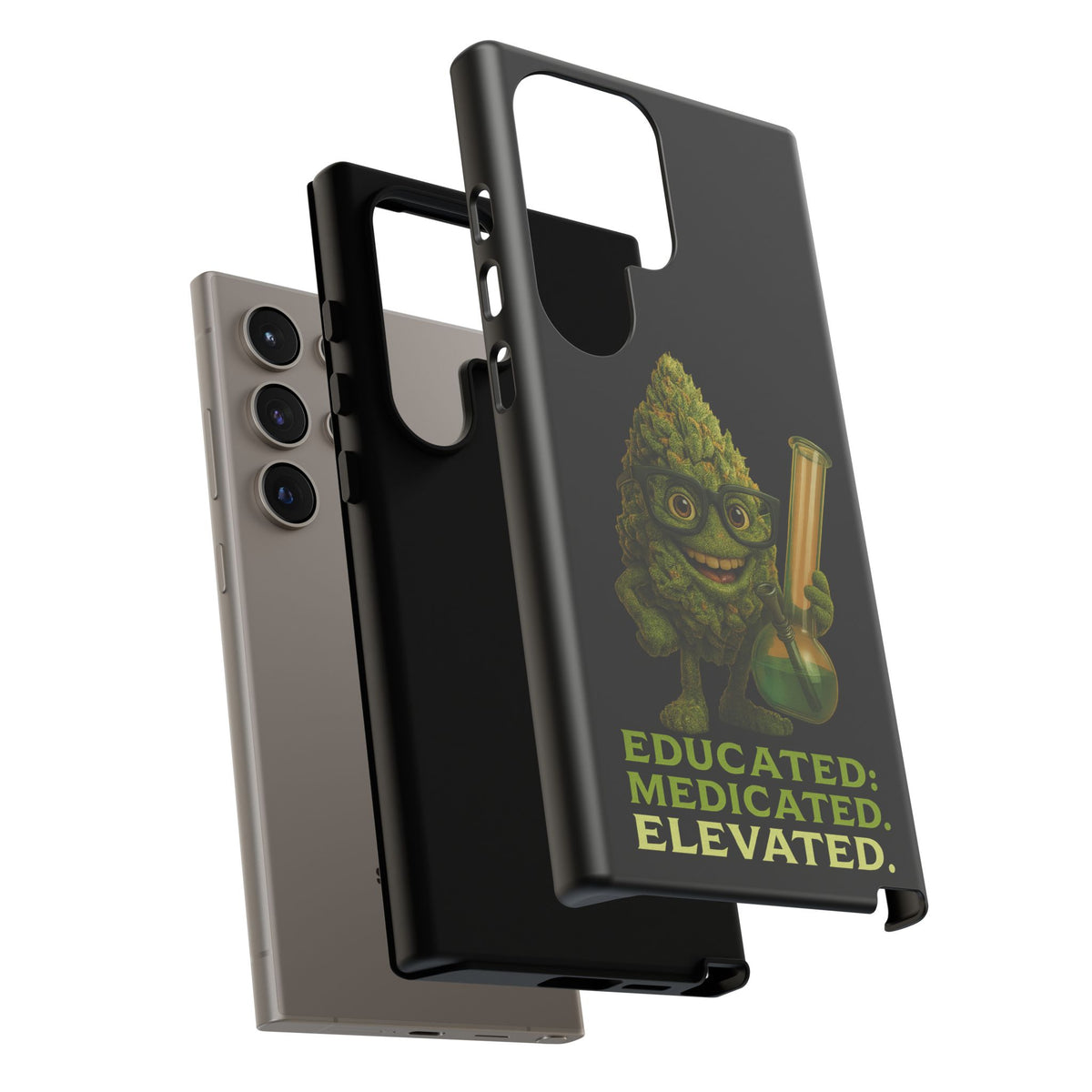 Phone Case — "Educated. Medicated. Elevated." Cute Bud Scientist Design